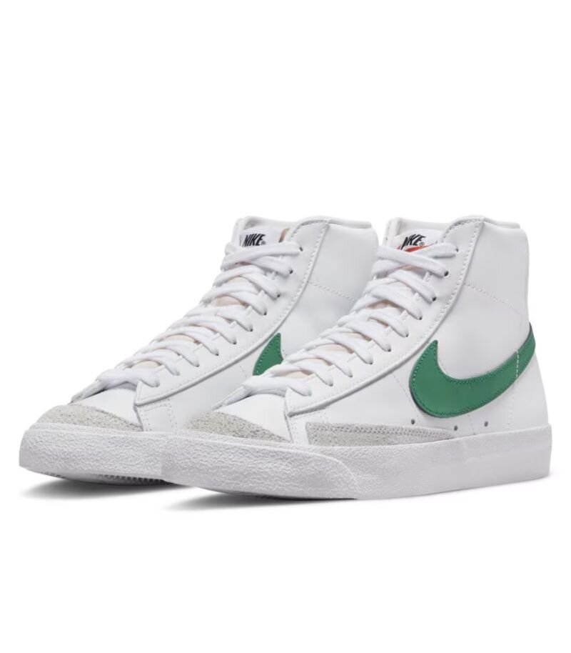 Nike blazer trainers in white and green